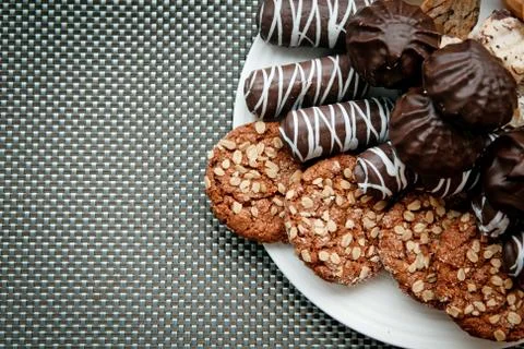 A plate of sweets 스톡 사진