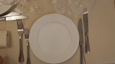 The plate is on the table Stock Footage 100844521