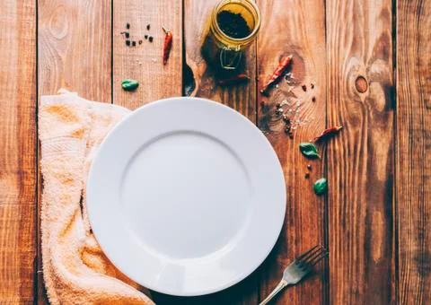 Plate On Table Stock Photos