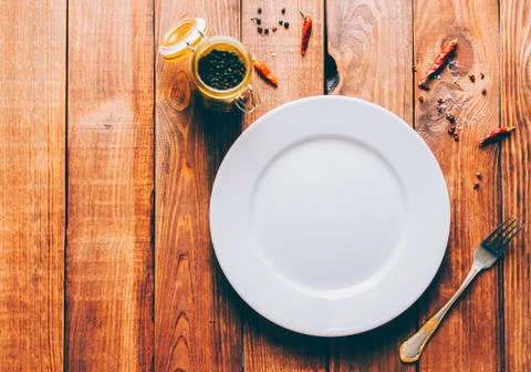 Plate On Table Stock Photos
