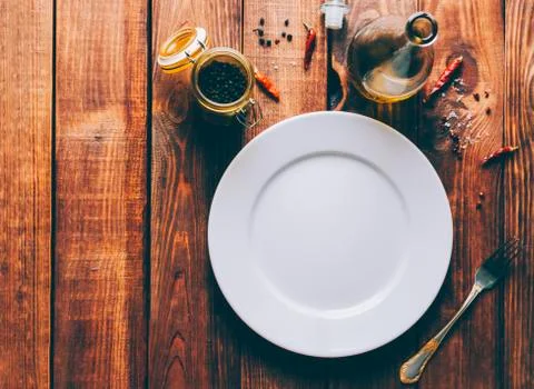 Plate On Table Stock Photos