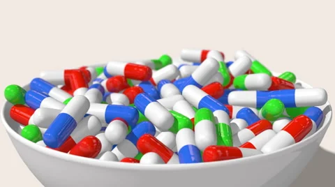 A plate with tablets 库存影片 60708482