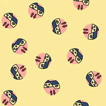 Plate tectonics unsolved mystery vector seamless pattern Stock Illustration