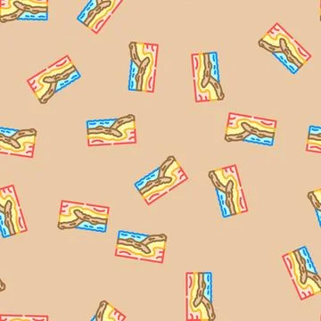 Plate tectonics unsolved mystery vector seamless pattern 스톡 일러스트
