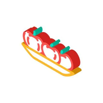 Plate with tomatoes isometric icon vector illustration Stockillustratie
