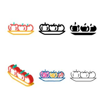 Plate with tomatoes types color icon vector Stock Illustration