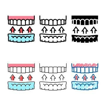 Plate for tooth color icon vector types Stock Illustration