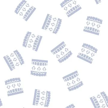 Plate for tooth glyph seamless pattern Illustrazione stock