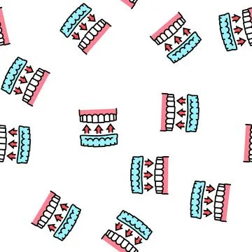 Plate for tooth vector seamless pattern Illustrazione stock