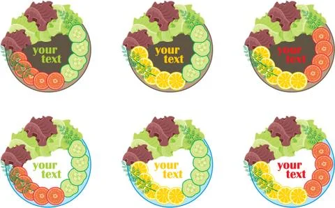 Plate with vegetables Stock Illustration