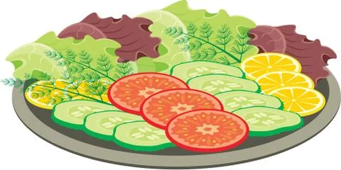 Plate with vegetables Stock Illustration