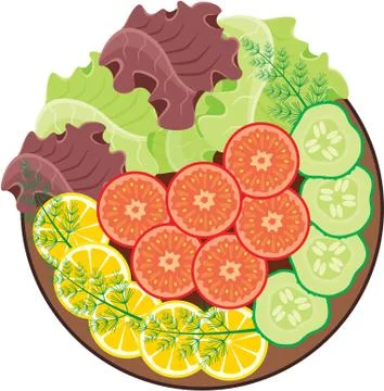 Plate with vegetables Stock Illustration
