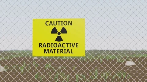 A plate with a warning about nuclear waste. Vídeo Stock 73454685