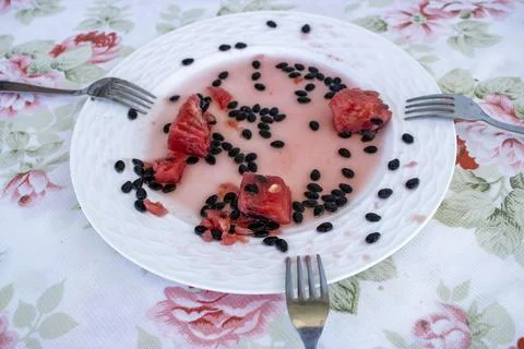 	A plate of watermelon Stock Photos
