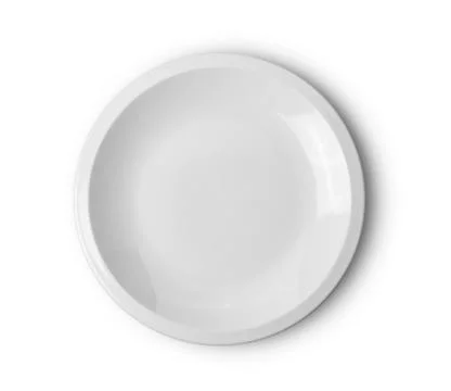 Plate on white background. top view Stock Photos