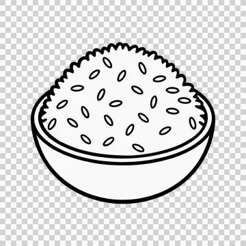 A plate of white rice in a container Illustrazione stock
