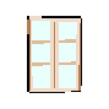 Plate window frame pixel art vector illustration Stock Illustration