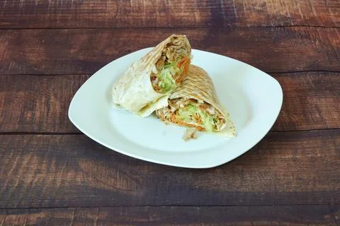 A plate with a wrap on it Stock Photos