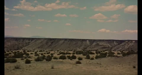 Plateau and Mesa Between Santa Fe and Albuquerque on Train Stock Footage 292724798