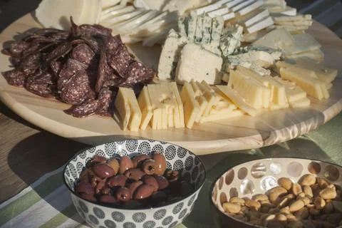 Plateau with appetizer Stock Photos