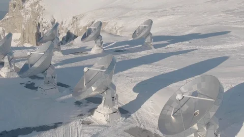 Plateau de Bure Interferometer on the Pic de Bure in the French Alps Video stock 119123736