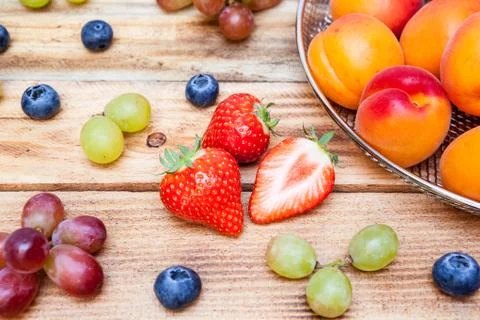 Plateau with fruit Stock Photos