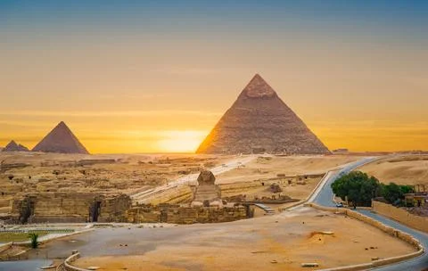 Plateau with pyramids Stock Photos