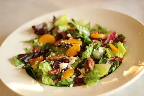Plated Salad at Restaurant Stock Photos