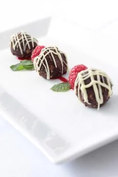 Plated truffle dessert Stock Photos