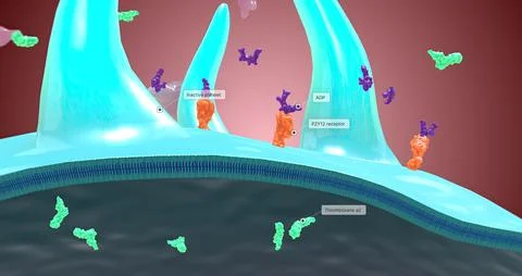 Platelet activation and aggregation play an important role in occlusive vas.. Stock Illustration