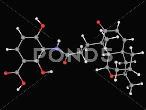 Platensimycin drug molecule Stock Illustration