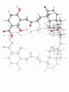 Platensimycin drug molecule Illustrazione stock