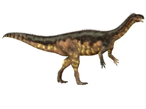 Plateosaurus Side Profile Stock Illustration