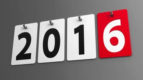 Plates 2016 on gray wall Stock Illustration