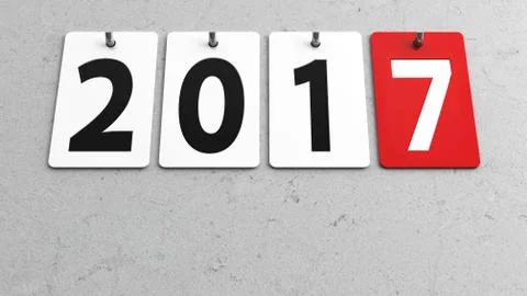 Plates 2017 on wall Illustrazione stock