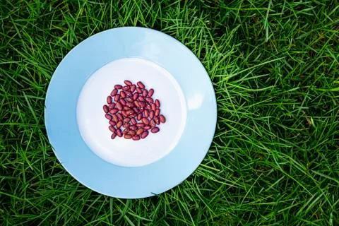 Plates of bean Foto stock