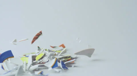 Plates being smashed, Slow Motion Stock Footage 31819573