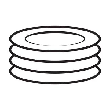 Plates, dishes line icon vector for graphic design, logo, website, social med 스톡 일러스트