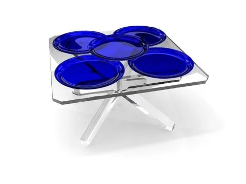 Plates on glass table Stock Illustration