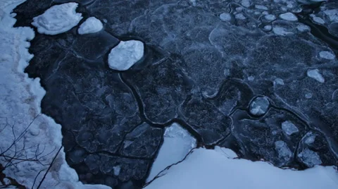 Plates of ice moving from above Stock Footage 35543168