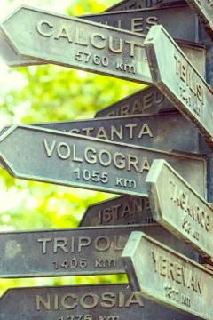 Plates indicate the directions Stock Photos