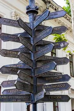 Plates indicate the directions Foto stock