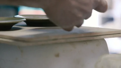 Plates made of clay Stock Footage 87031423