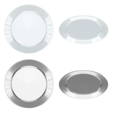 Plates - Set (Ceramic + Metallic) Stock Illustration
