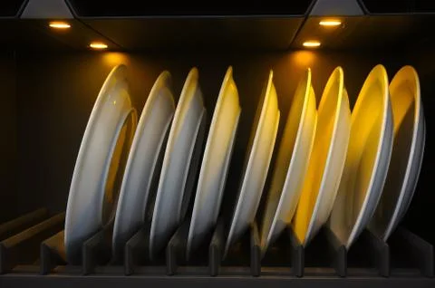 Plates on the shelf Foto stock