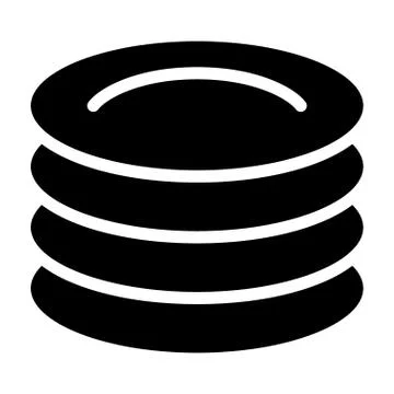 Plates solid icon. Dishes vector illustration isolated on white. Cymbals glyph Stockillustratie