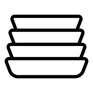 Plates stack icon outline vector. Eating tableware Stock Illustration