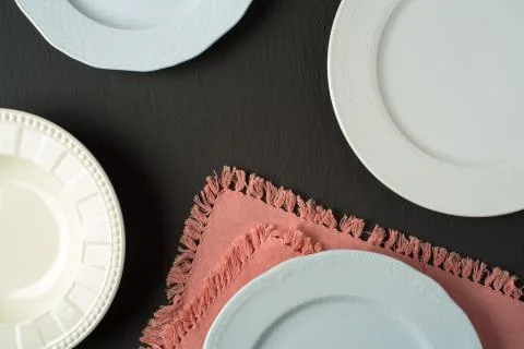 The plates on the table Stock Photos