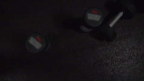 Plates of weight in gym Video stock 118856331