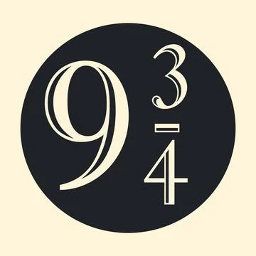 Platform 9 3/4 icon, emblem vector Illustrazione stock